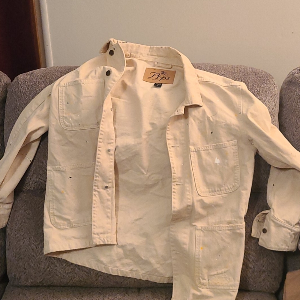 PRPS cream denim painters jacket size l nwot